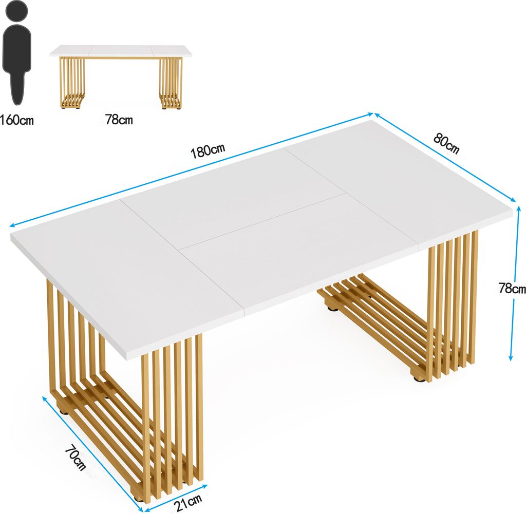 Tribesigns Moderný jedálenský stôl pre 6-8 osôb, 180 cm, Obrázok produktu 3