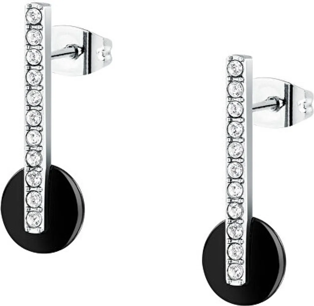 Orecchini TRIS cerchio in Acciaio colore Oro rosa con Charms e Perla Swarovski ideali per