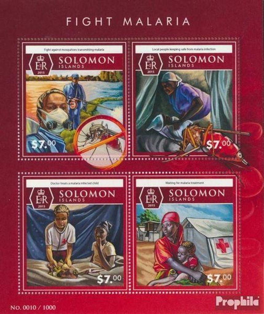 Briefmarken Salomoninseln 2015 Mi 3491-3494 Kleinbogen Produktbild 