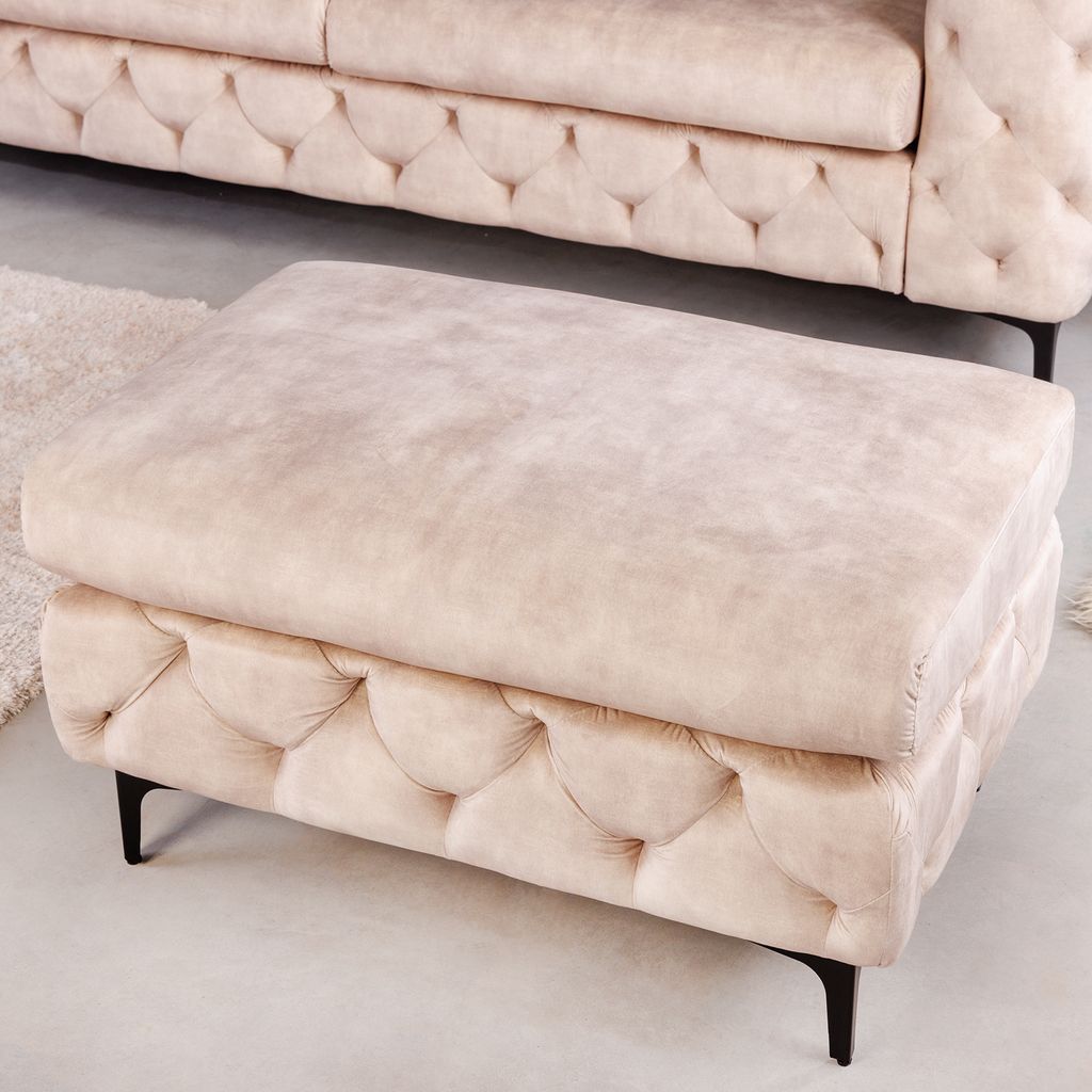 riess-ambiente Chesterfield Sitzhocker MODERN BAROCK 90cm Produktbild 