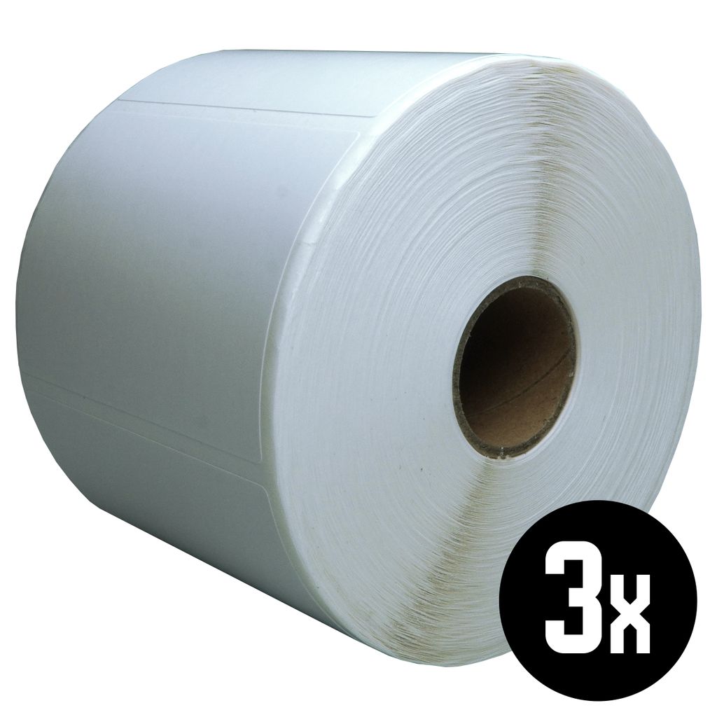 DULA Etiketten - Kompatibel mit Zebra 70x50mm - Weiß - Permanent - 3 Rollen - 1000 Etiketten pro Rolle - Kern 25mm