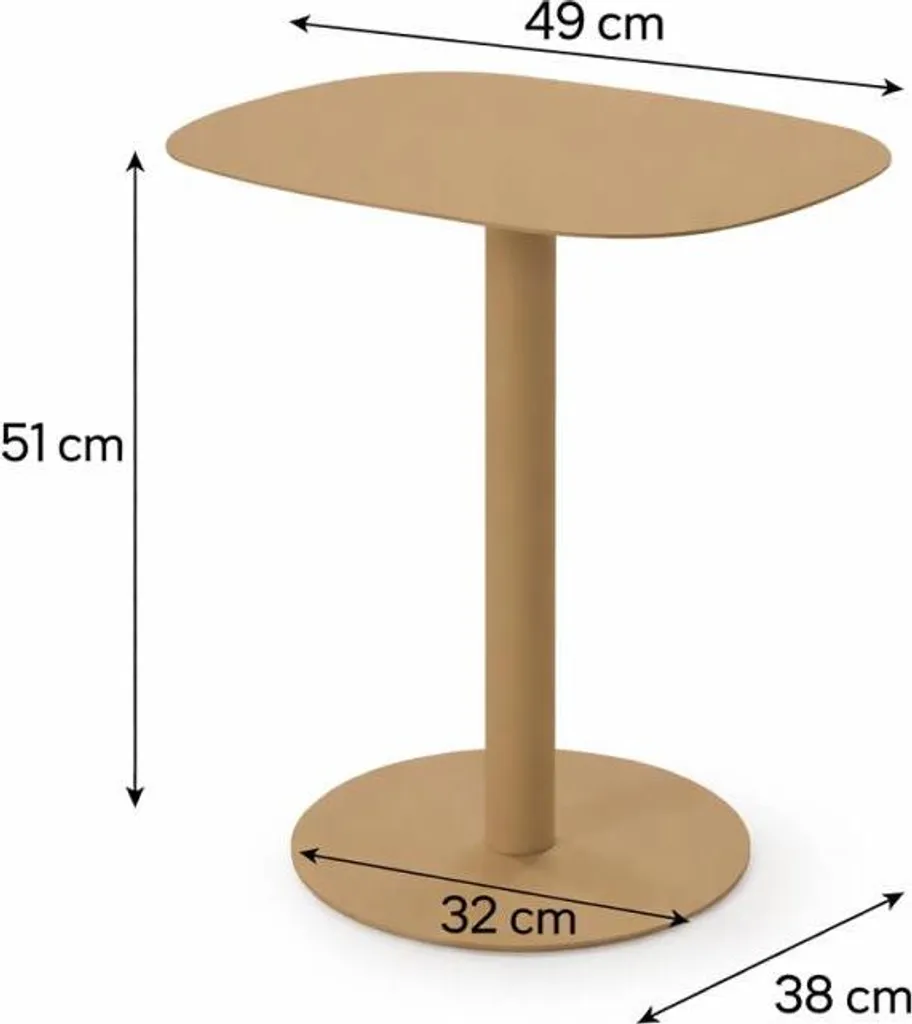 Table d'appoint SKANDY sable, petite table basse de salon design