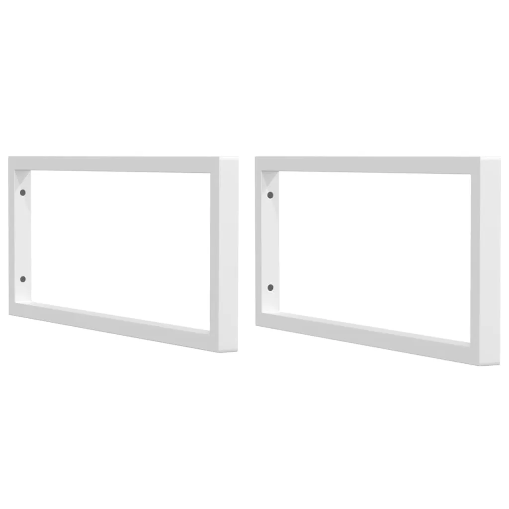 Set 2 Staffe Rettangolari vidaXL per Lavabo | Acciaio Bianco 100kg