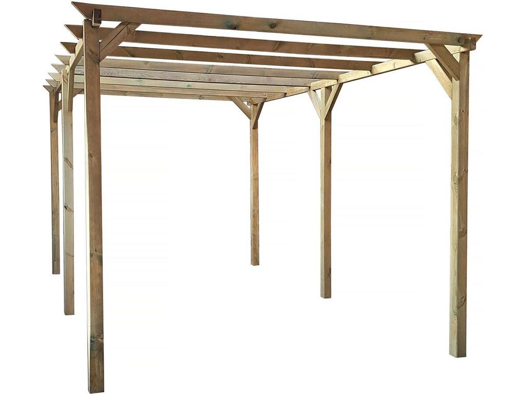 Carport voiture en bois "Solar II" 3 x 5 x 2.4 Image du produit 