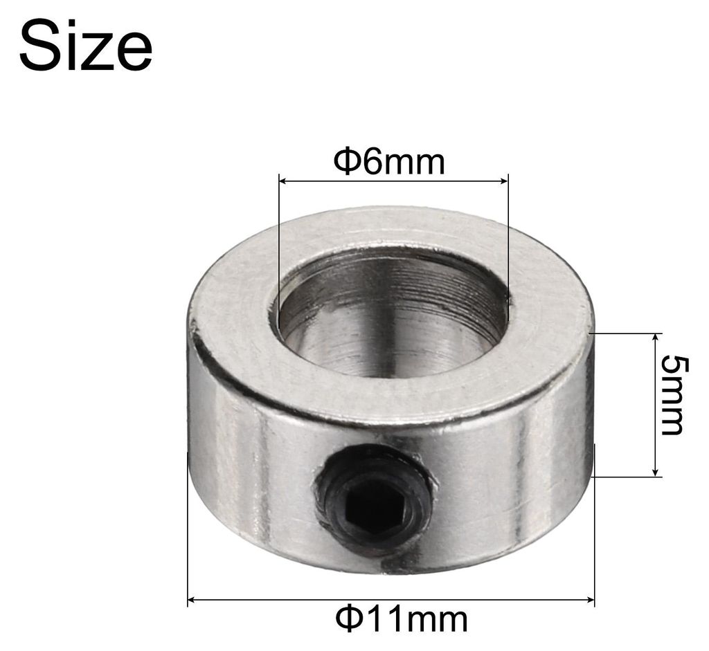 6 Stš¹ck Stellringe 6mm Bohrung 11mm AD 5mm Breite Wellensicherungsring Tiefenanschlagringe fš¹r Rad Schubkarre Axle Getriebe Montagen CNC Masc...