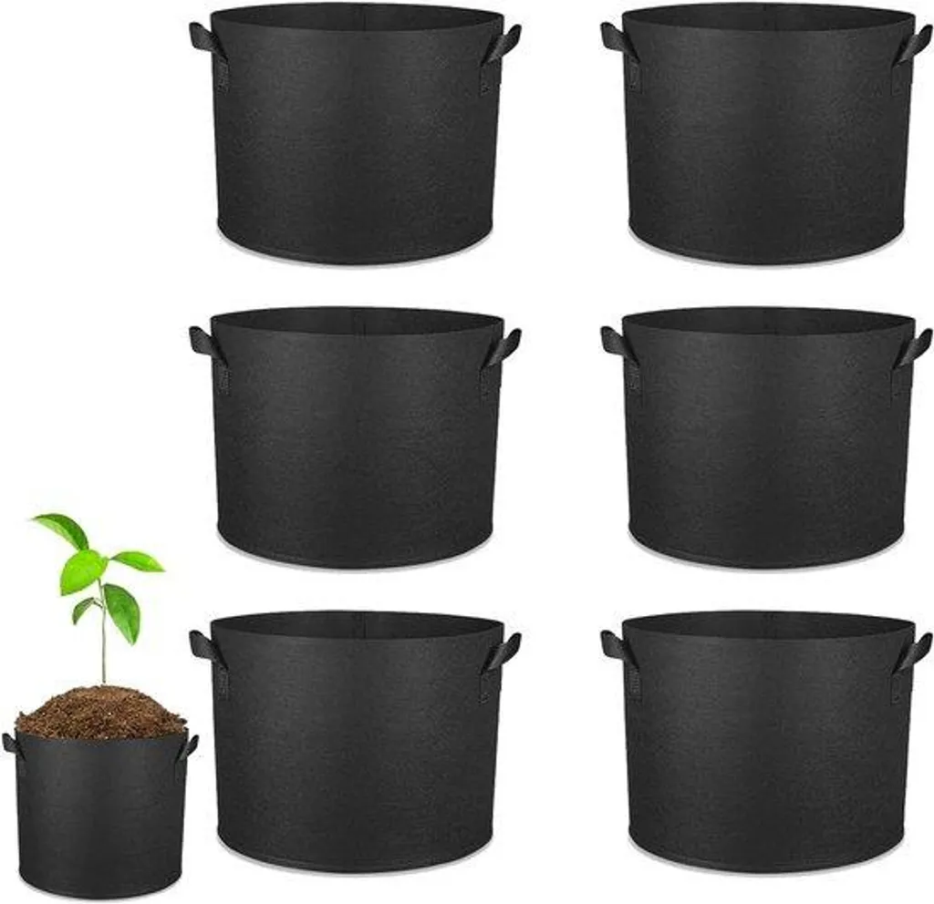 Sac de culture 11,4L en tissu noir avec poignées pour légumes frais