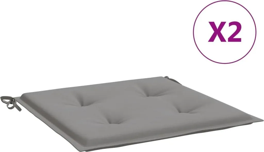 Set 2 Cuscini vidaXL 50x50x3 Grigio Tessuto Oxford per Arredo Esterno