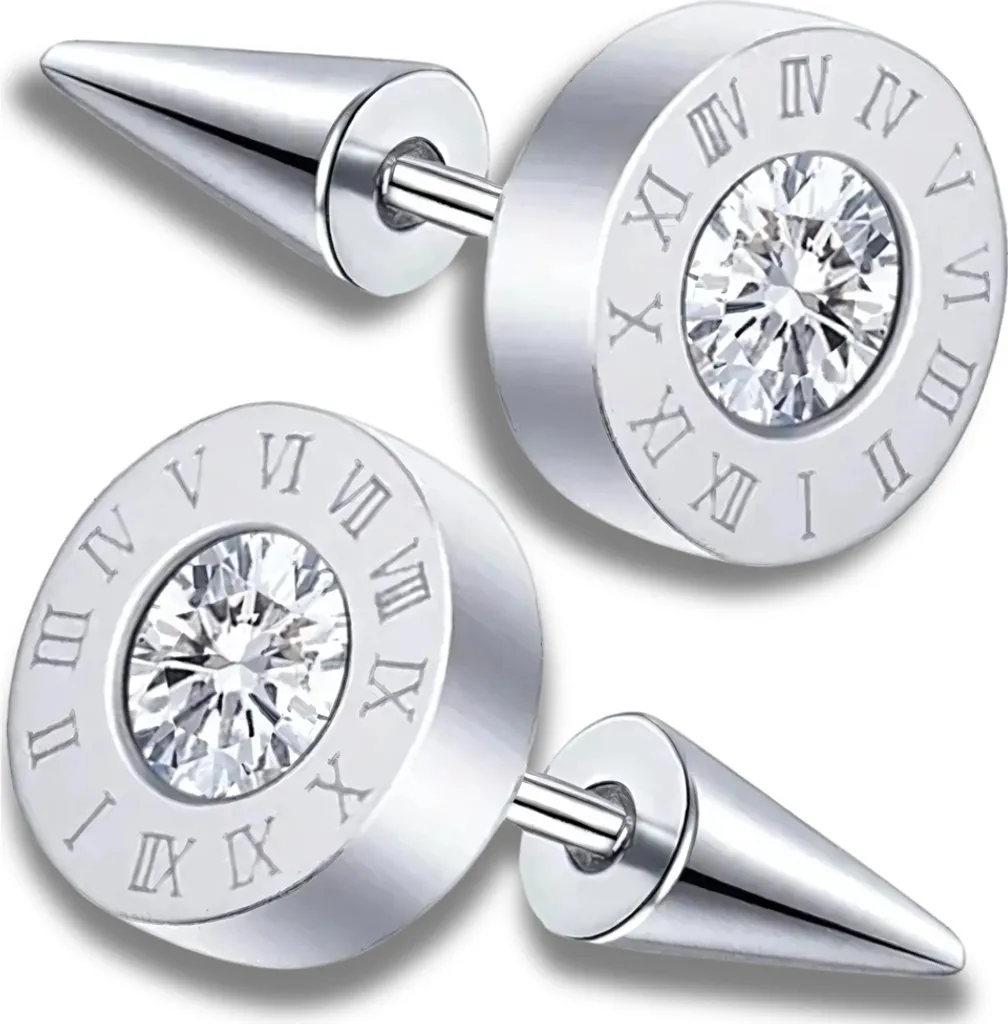 Orecchini Brillantini 8mm Acciaio Chirurgico Argento Prezzo Outlet