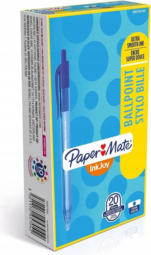 Set 20 Penne Papermate InkJoy 100 RT Blu: Scrittura Fluida per Ufficio