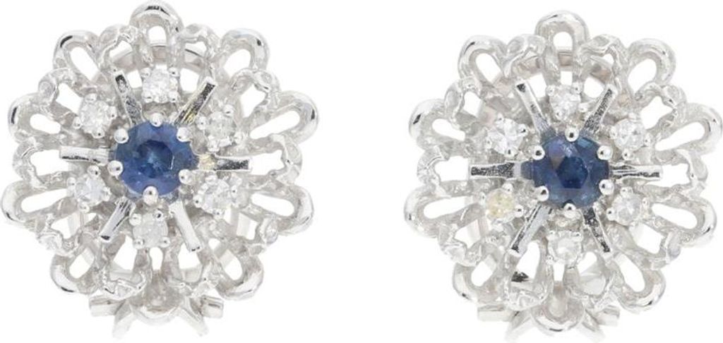 JuwelmaLux Ohrclips 750/000 (18 Karat) Weißgold mit Saphir und Brillanten JL30-06-3700