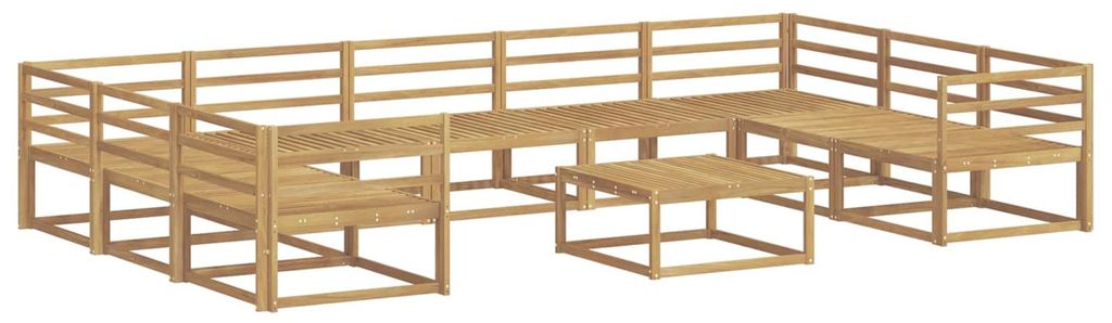 vidaXL Outdoor-Sofagarnitur 10 pcs Weiß Massivholz Akazie