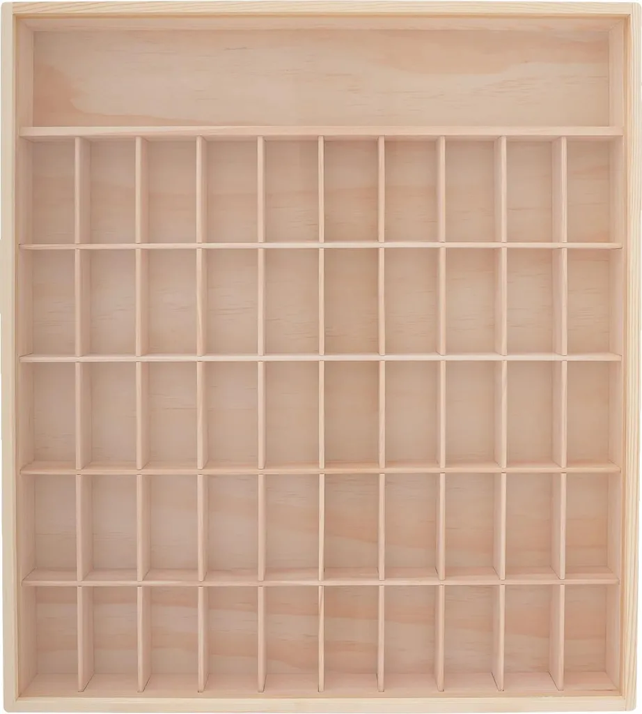 Étagère de Collection Vitrée en Bois, 6 Étages pour Figurines et Dés