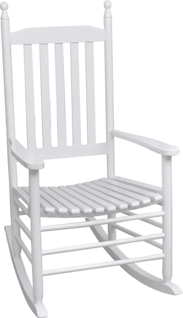 Fauteuil à bascule design - Assise blanche incurvée en bois stable