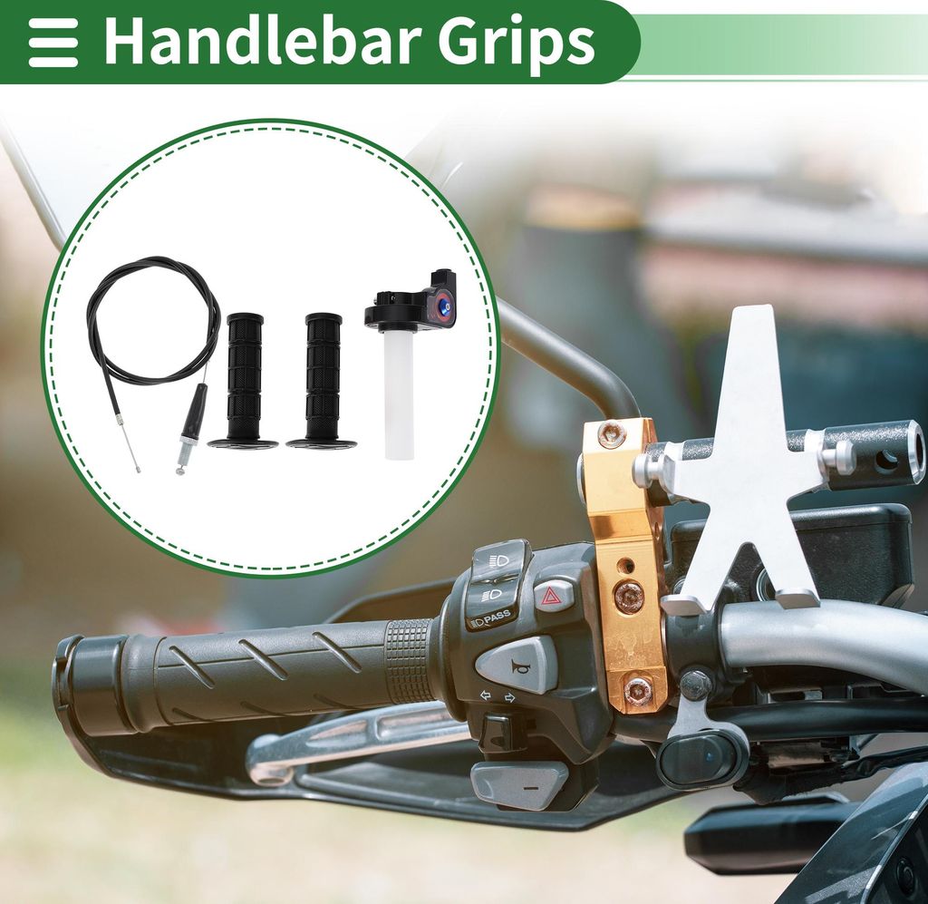 7/8" 22mm 15/16" 24mm Motorrad Handgriffe Cover Kit Rutschfest Gummi Lenker Griffe Für Motorroller Scooter Fahrrad ATV Schwarz 1 Set