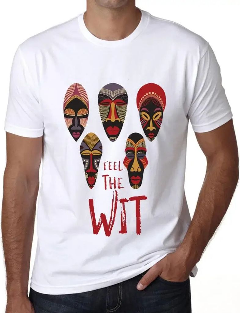 Herren Grafik T-Shirt Einheimische spüren den Witz – Native Feel The Wit – Öko-Verantwortlich Vintage Jahrgang Kurzarm Lustige Druck Geburtstag
