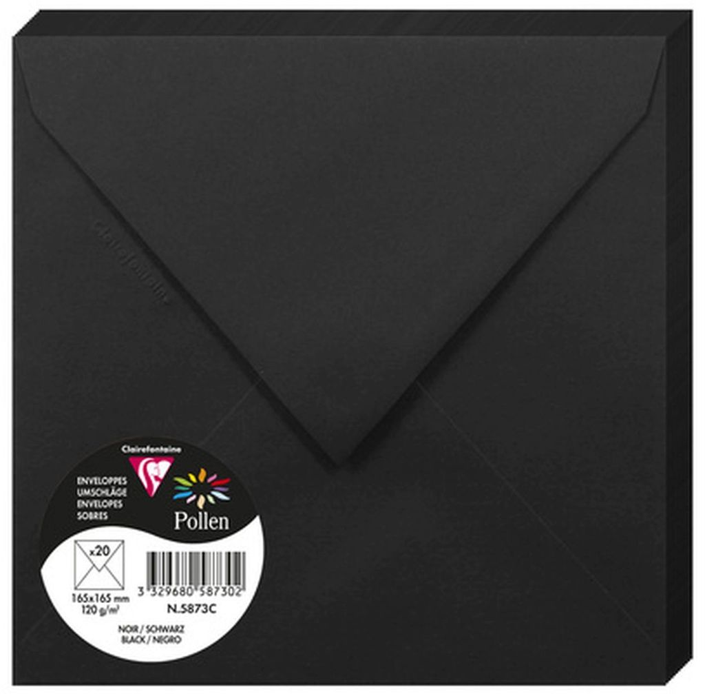 Clairefontaine 5873C, Schwarz, 120 g/m², 165 mm, 165 mm, Forest Stewardship Council (FSC), Frankreich