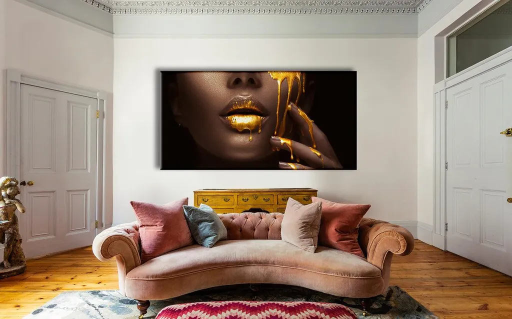 Quadro Moderno 50x100 La Bouche Tela Canvas Arredamento d'Interni