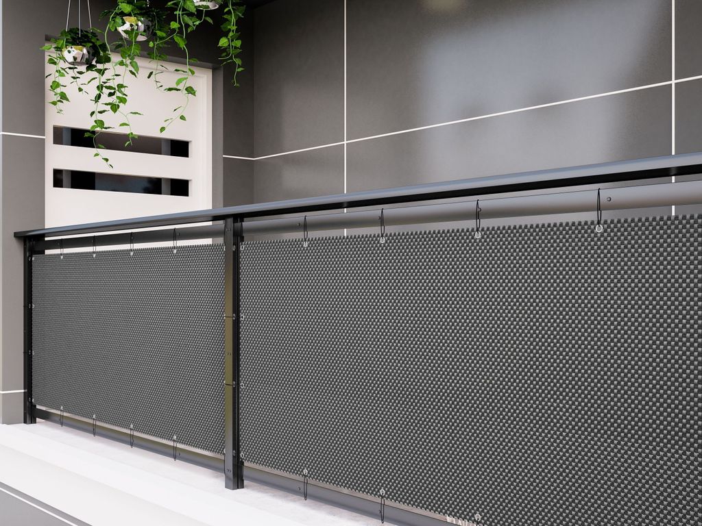 Polyrattan PVC Sichtschutzmatte 300x90 Balkon Sichtschutz Produktbild 