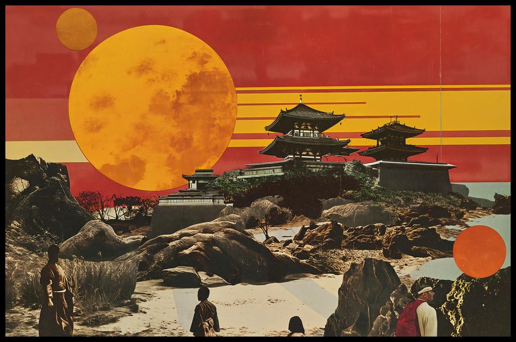 Plakat 91,5x60cm Landschaften der Roten Sonne