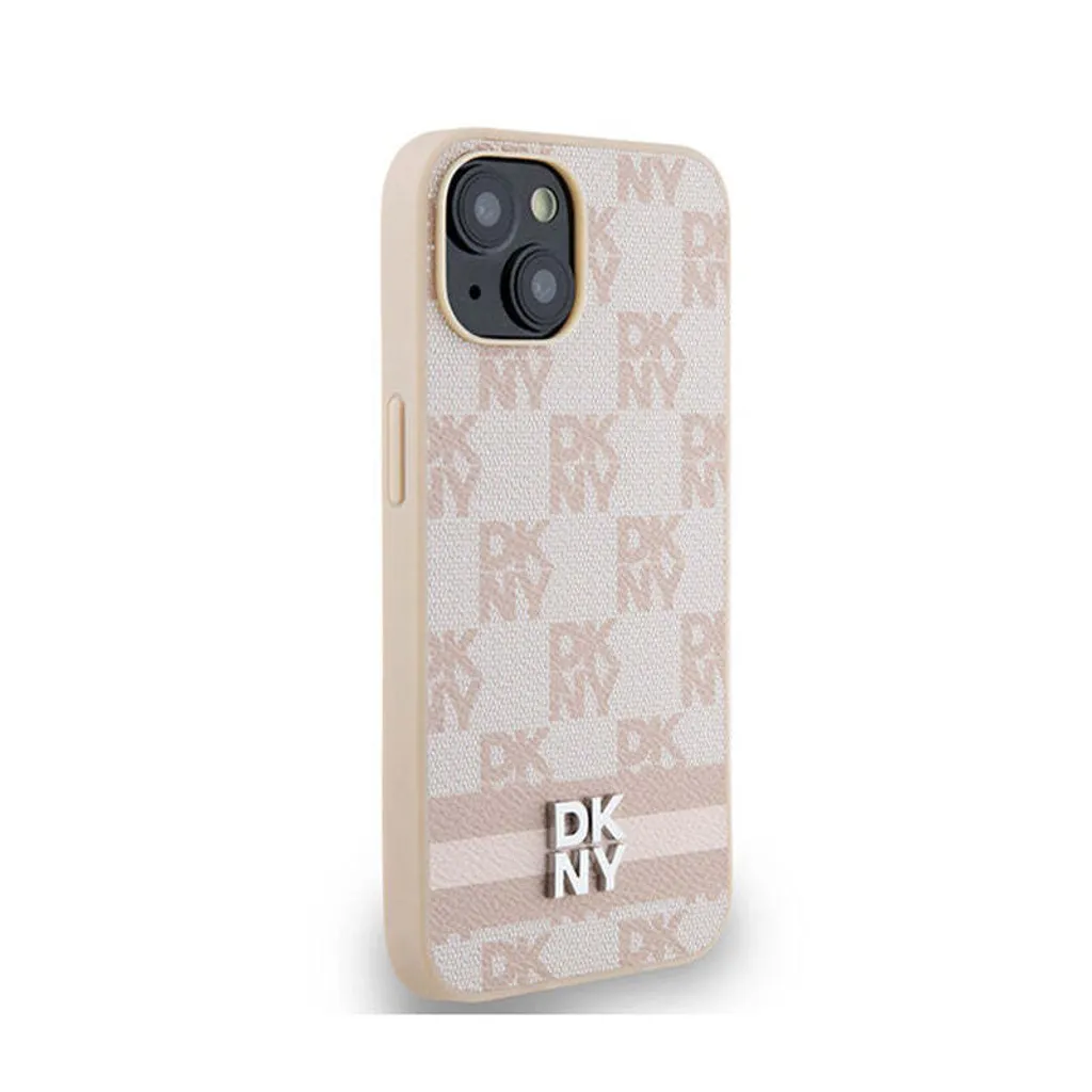 DKNY Custodia iPhone 15 Plus Rosa Pelle - Accessorio Moda Luxury - 4