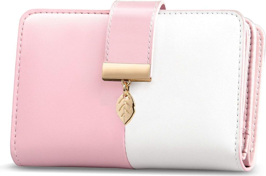 Damen Geldbörse aus Leder Geldbeutel Viele Fächer Damen Geldbörse mit RFID Schutz 18 Kartenfächer Geldbörsen mit Reißverschluss Kette und Lan...