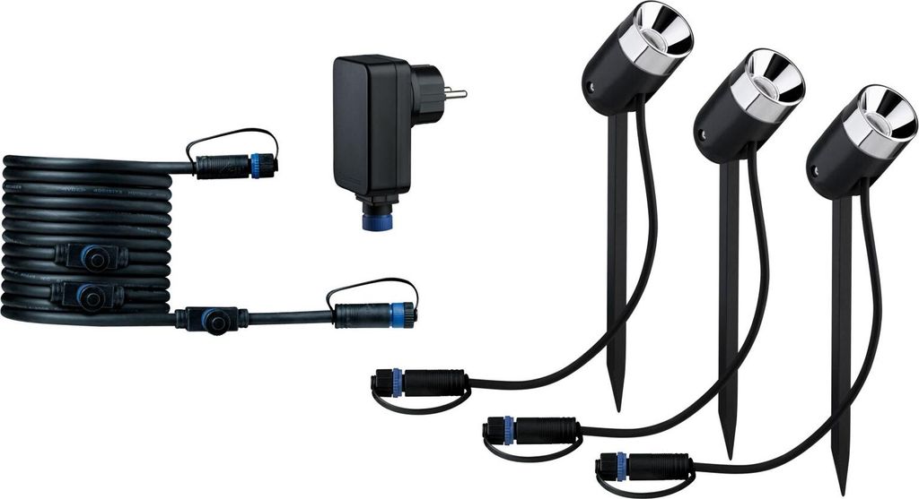 Paulmann Plug & Shine LED Gartenstrahler Pike Basisset Produktbild 