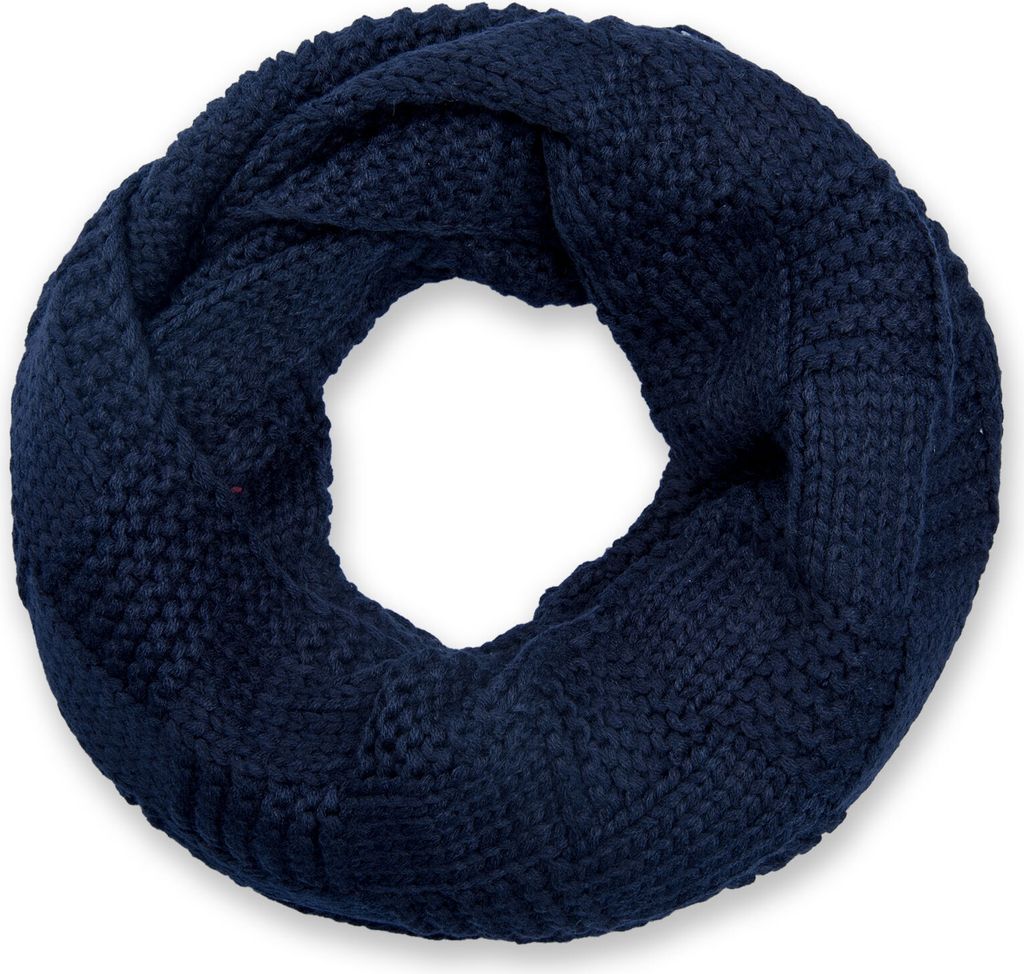 styleBREAKER Uni Strick Loop Schal mit Patentmuster, Uni Feinstrick Schlauchschal, Winter Strickschal 01018152