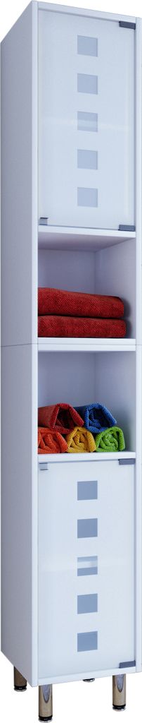 Armadio bagno in legno | Mobili da bagno con elegante porta Immagine del prodotto 