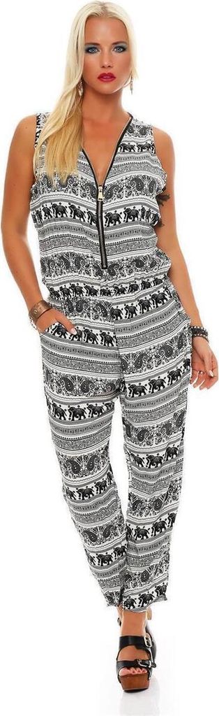Damen Jumpsuits Elegant bequem Einteiler; Ecru/S/M 36/38