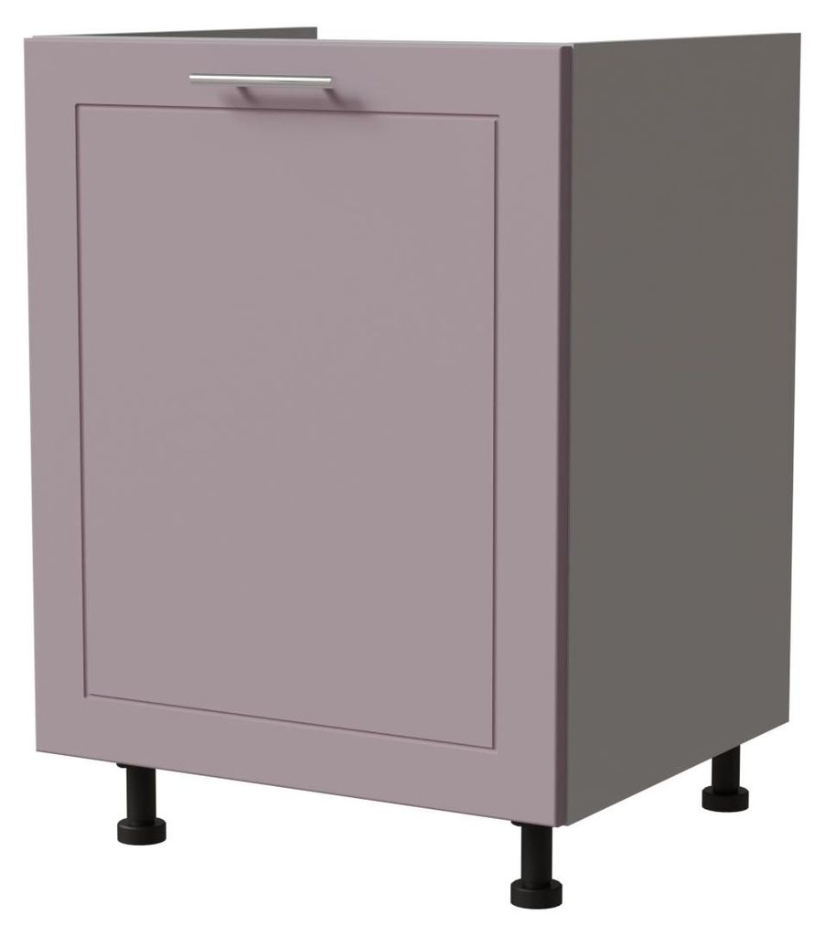 Spülenunterschrank BARI 60x82cm lackiert Ausführung wählbar BA-D1Z - 60,RAL 4009 pastellviolett matt,grau,REJS Comfortbox (Vollauszug)