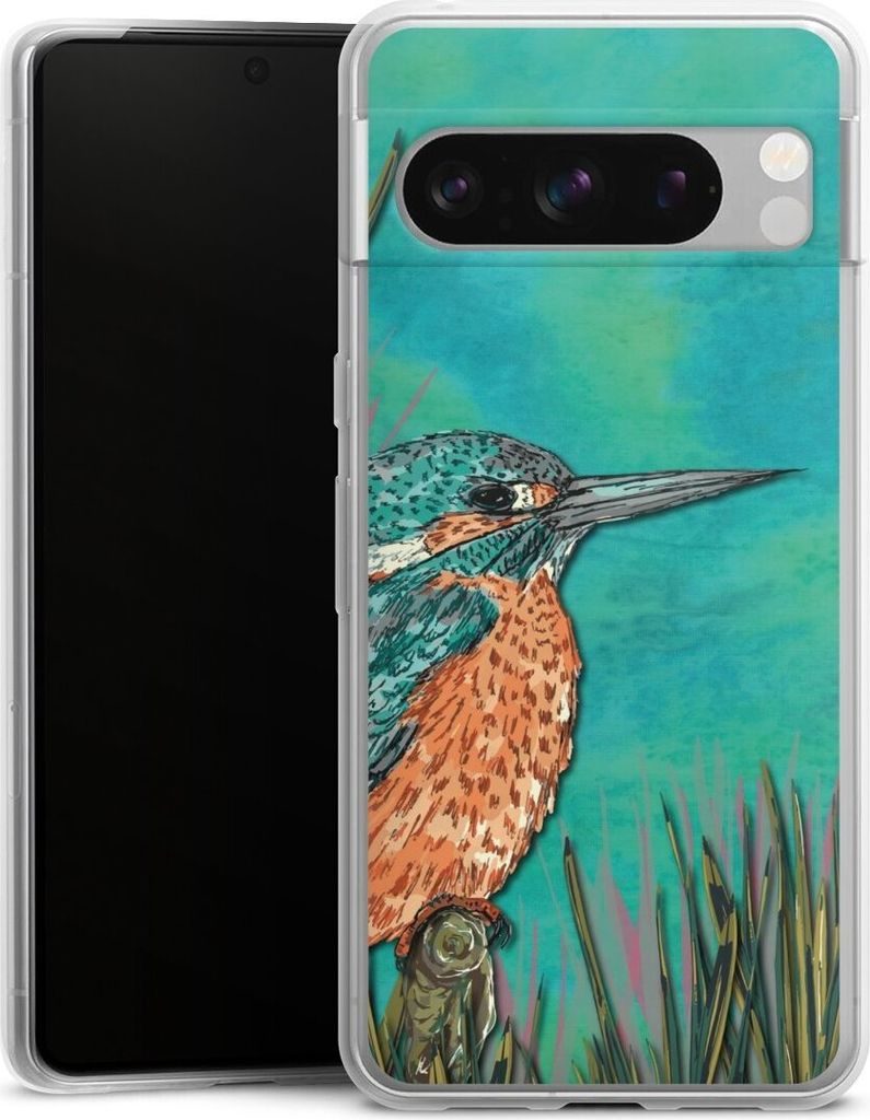 DeinDesign Slim Hülle für Google Pixel 8 Pro Silikon Case Ultra Dünn Handyhülle Malerei Tiere Vogel