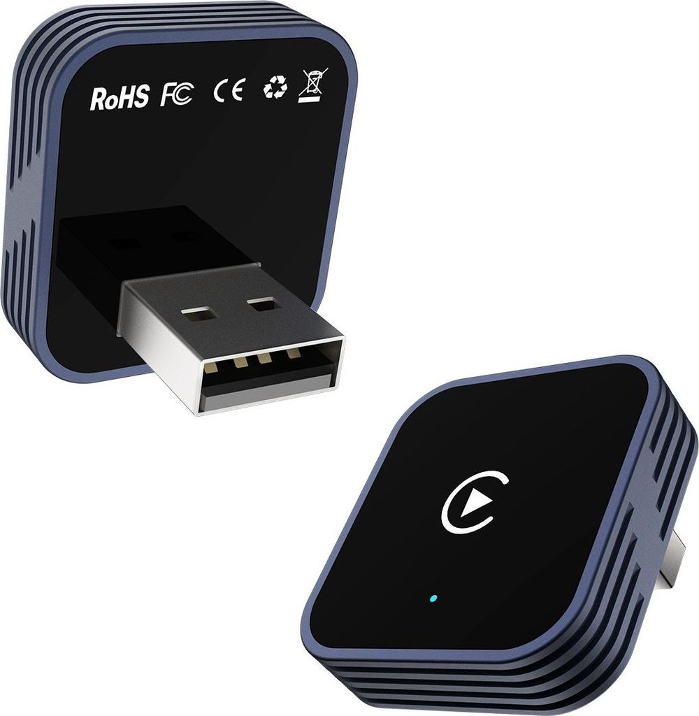 INF Kabelloser CarPlay Adapter - Kabelgebundene zu kabelloser Konverter - Anthrazit