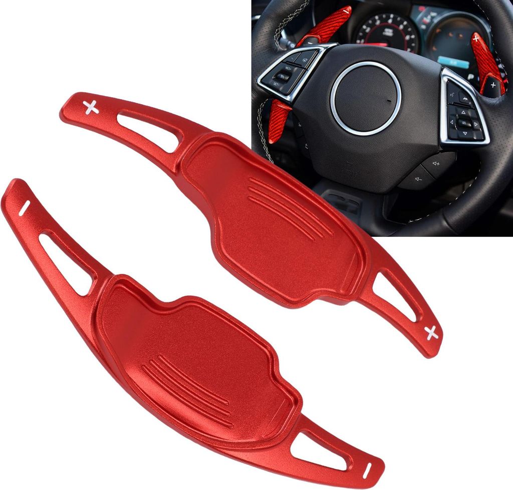Auto-Lenkrad-Schaltpaddel-Abdeckung, Doppelfunktion, Ersatz für Camaro ZL1 TL1 TL SS 2017–2024, Rot