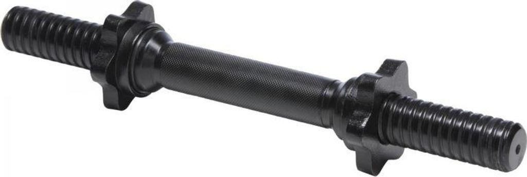 GORILLA SPORTS Kurzhantelstange - 30mm, 35cm lang, bis 100kg Belastbar, 2x Sternverschlüsse, Rutschfest, aus Chrom, Schwarz - Hantelstangen Kurz