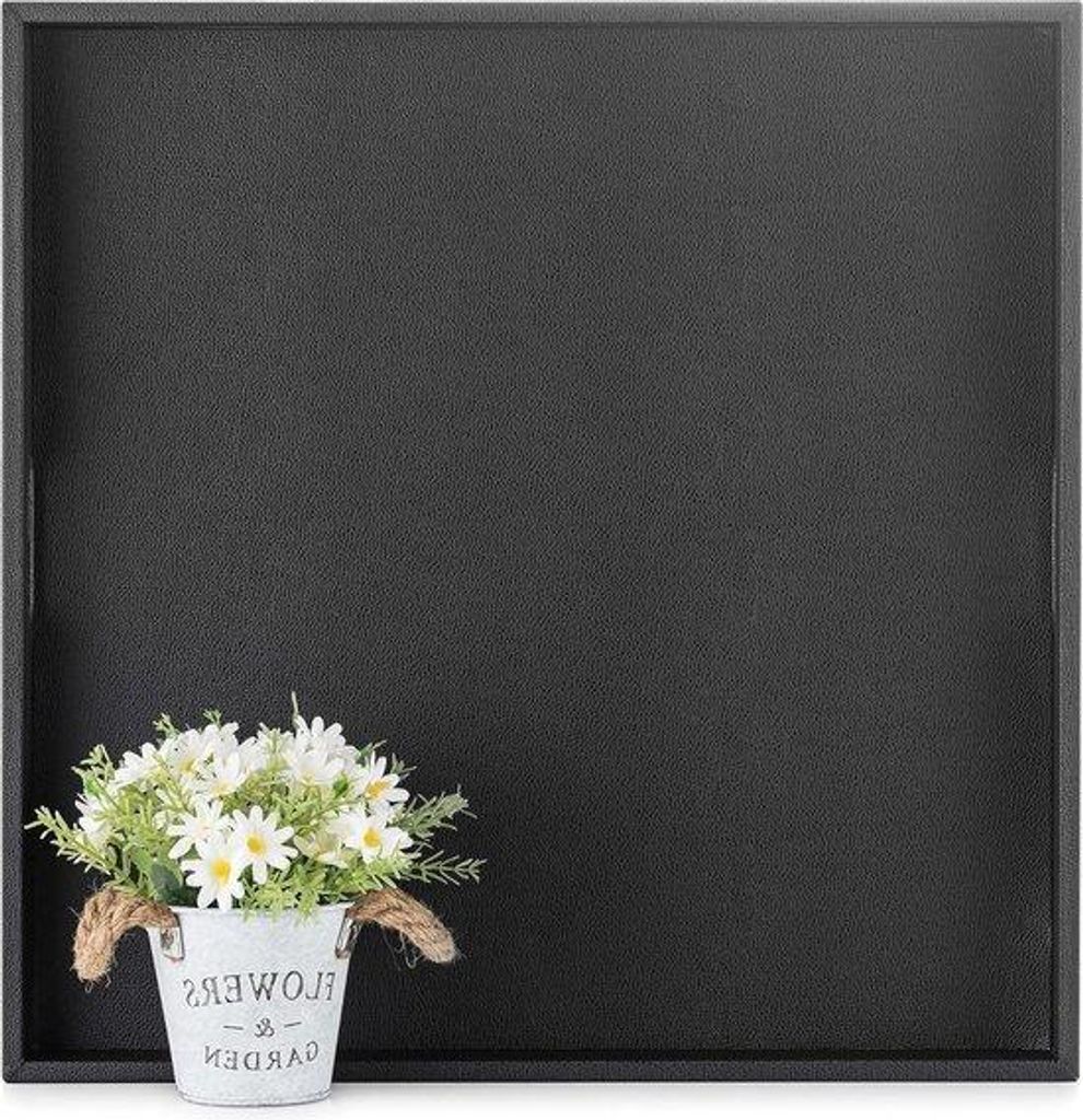 Schwarzes Dekoratives Tablett 60x60 cm mit Handgriffen