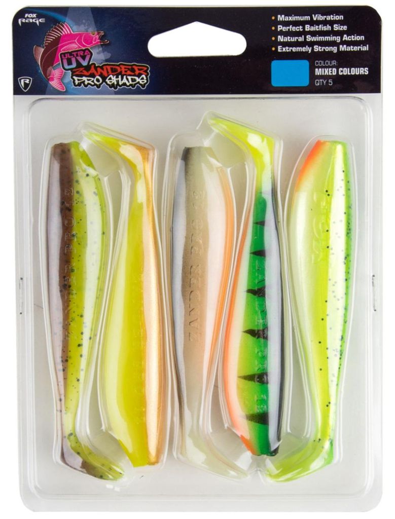 Fox Rage Zander Pro Shad Mixed UV Colour Pack - 5 Produktbild 