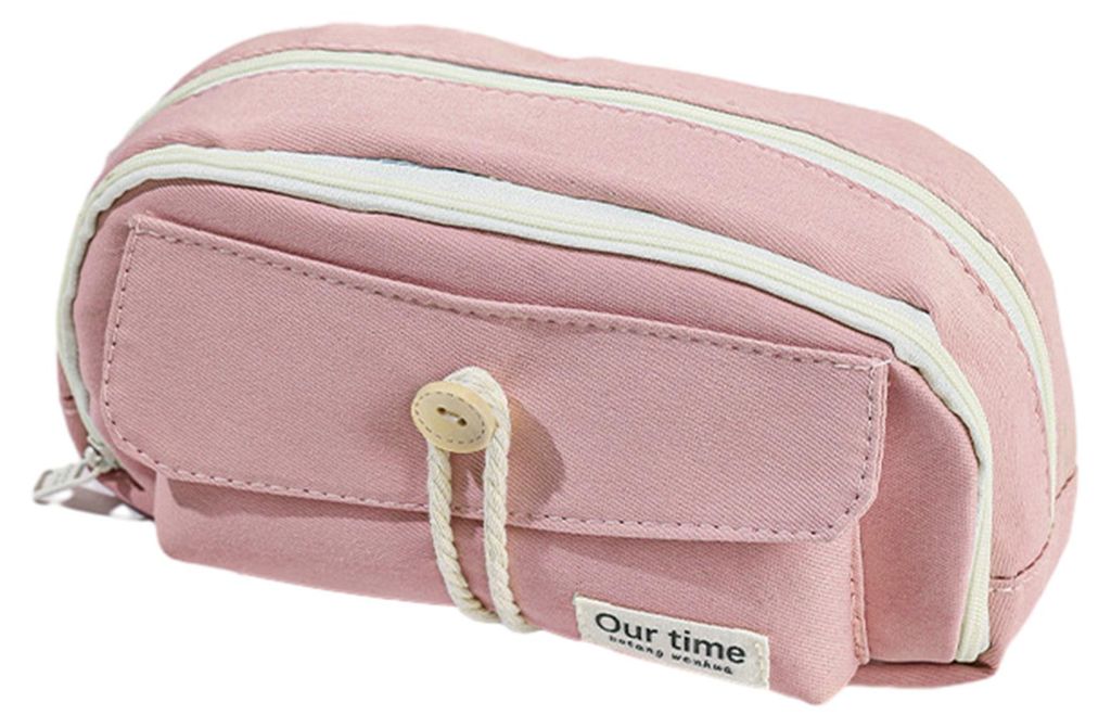 Retro-Federmäppchen aus Canvas mit mehreren Fächern, großes Fassungsvermögen, Schrein-Organizer für Schüler, Jungen und Mädchen