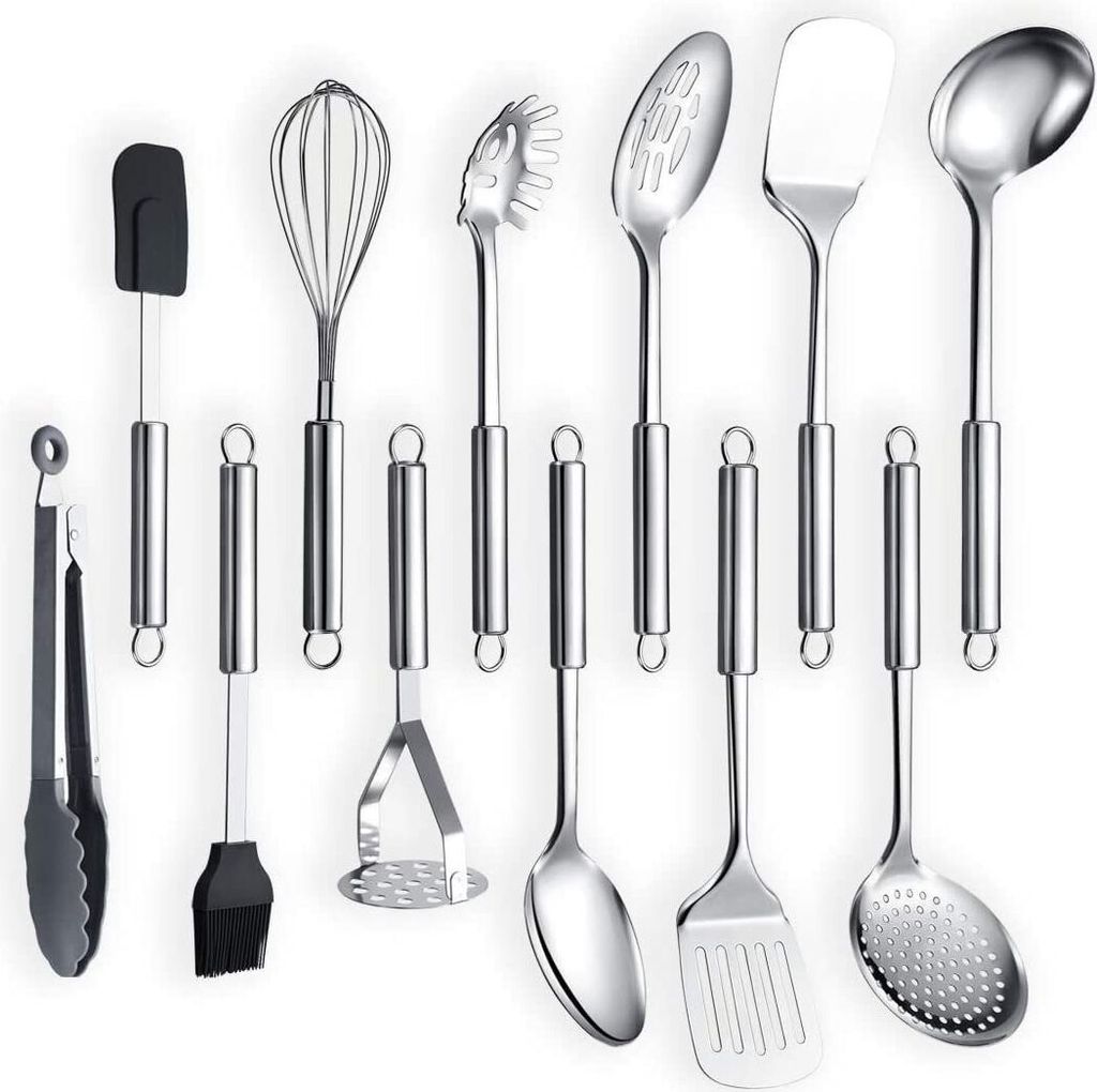 Kochbesteck-Set Edelstahl Küchengerät 12 Stück Kochbesteck-Set Küchenhelfer, Kochzubehör, Professionelles Küchengeschirr, Hochwertige, Vielse...