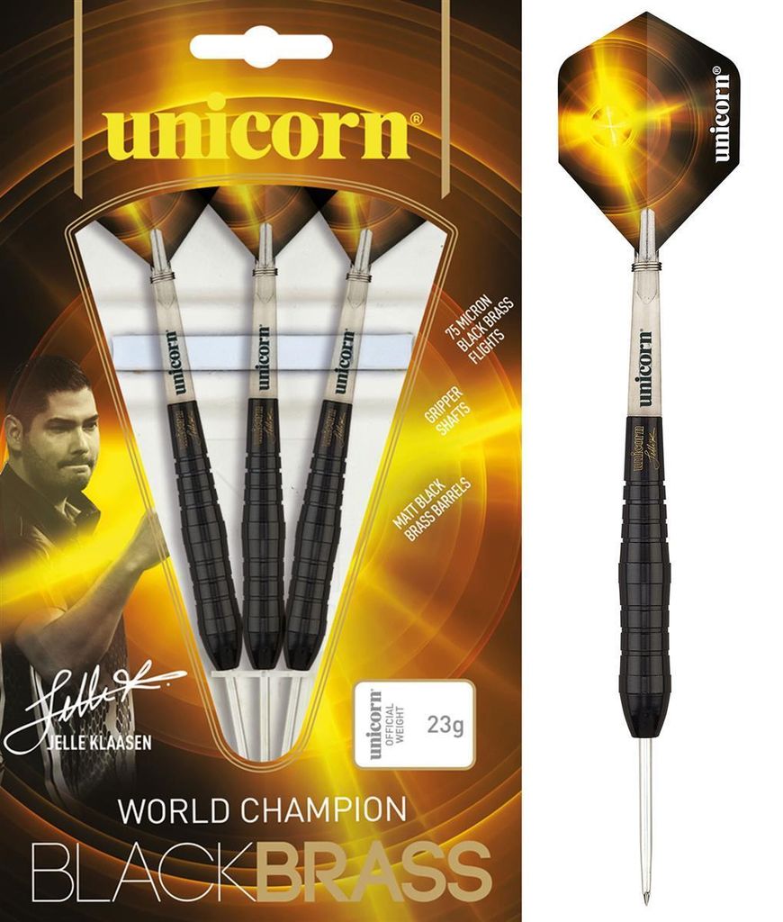Unicorn Black Brass Jelle Klaasen Steel Darts