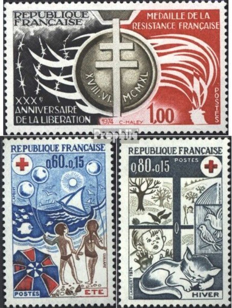 Briefmarken Frankreich 1974 Mi 1897,1898-1899 (kompl.Ausg.) postfrisch Widerstand