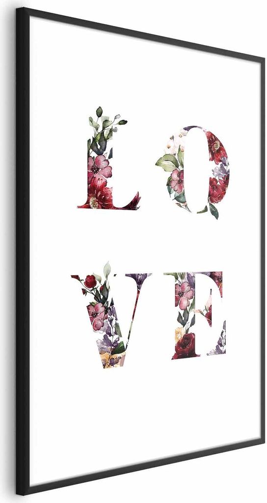 Posterpapier Poster - Love in Flowers 29.7x42 cm Text m-A-0909-ao-a