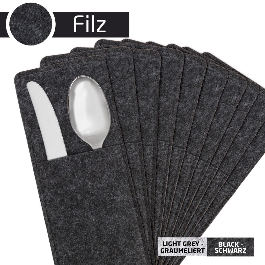 10 Filz-Bestecktaschen im skandinavischen Design, 4 mm Produktbild 