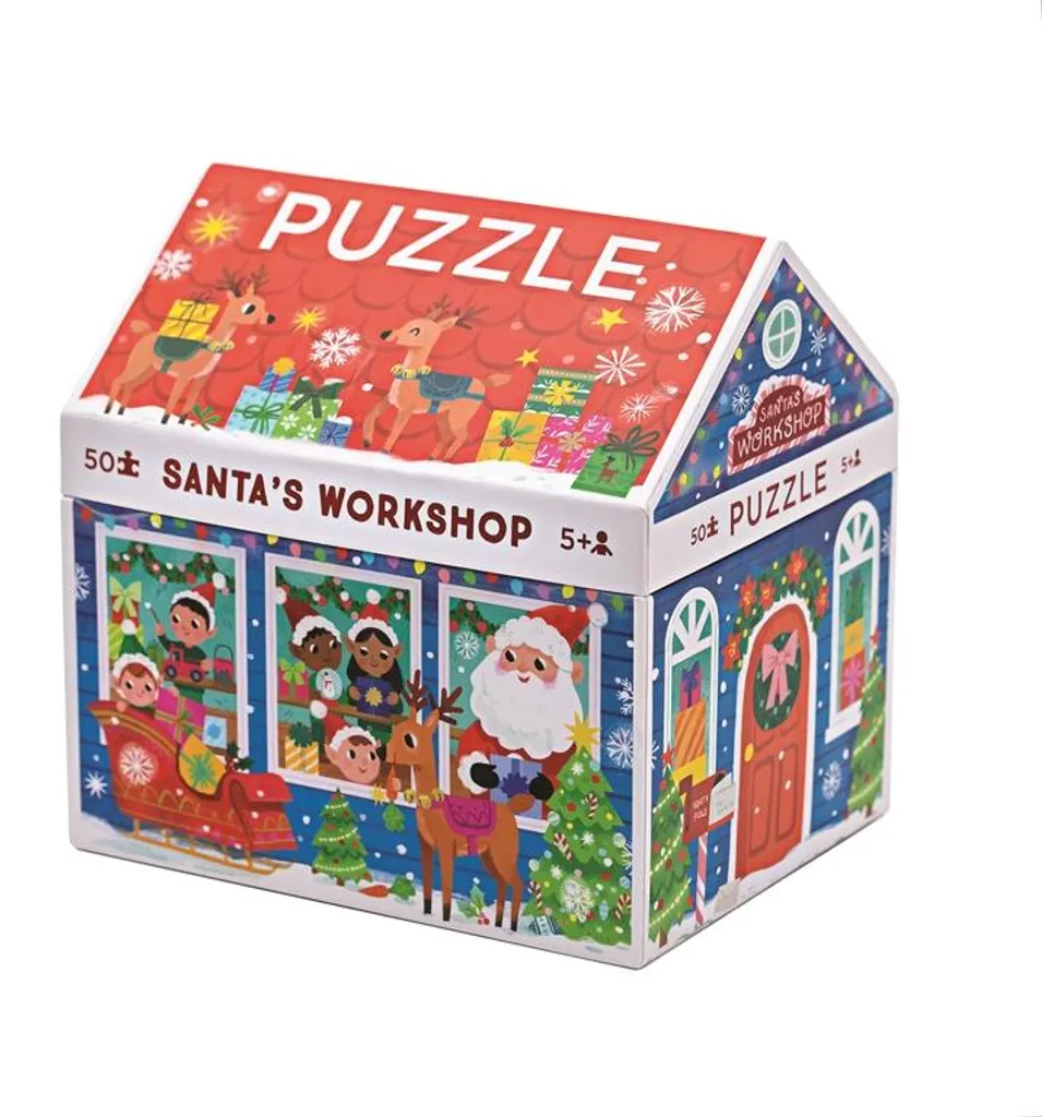 Puzzle de Noël 50 pièces pour enfant - Thème Atelier du Père Noël