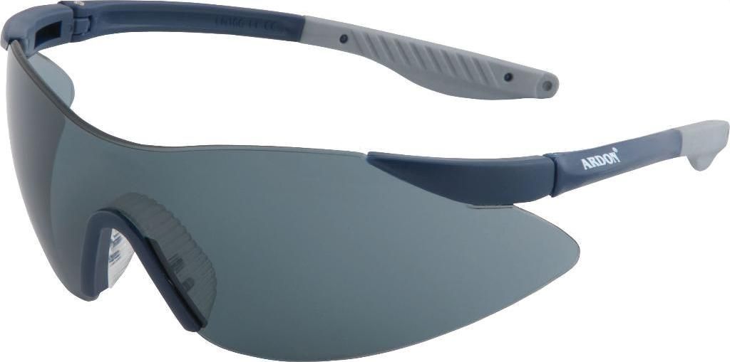 ARDON Schutzbrille V7100 Rauch – Arbeitsschutzbrille mit Sonnenschutz (EN172) – Voll Verstellbar (Länge/Neigung), Anti-Beschlag, Kratzfest