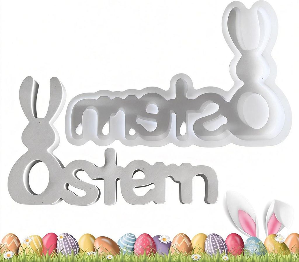 Silikonform für Seife & Gips, Osterhase Gießform, Produktbild 