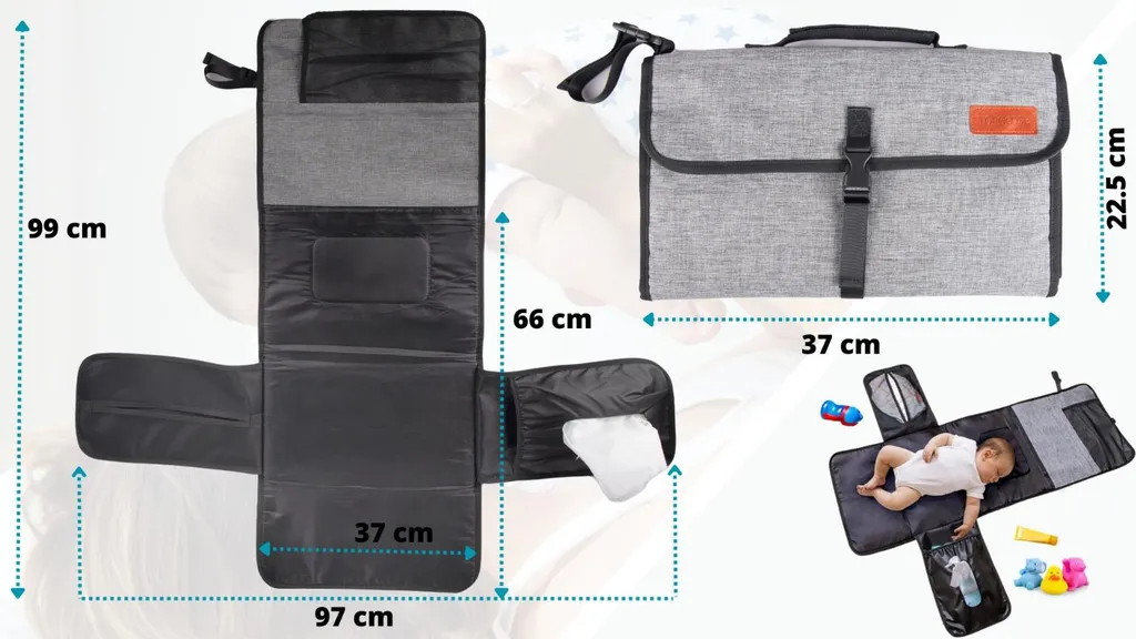 Matelas à Langer Organizer Convertible Gris pour Table à Langer Bébé - 9