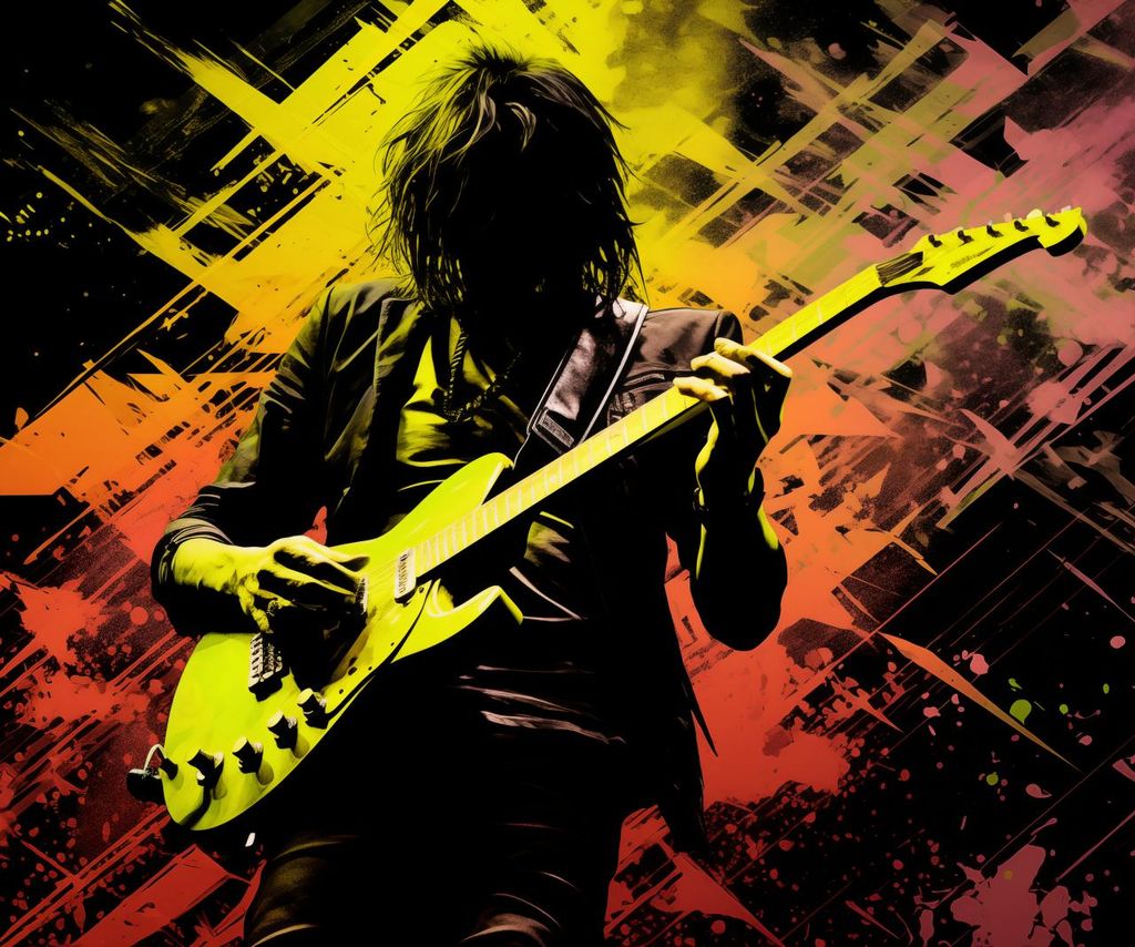 Plakat 60x50cm Gitarrenleidenschaft an der E-Gitarre