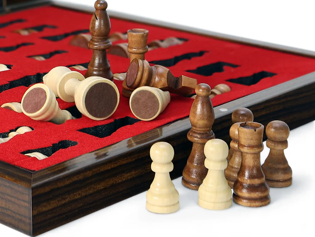 Jeu d'échecs pliable de salon - Échiquier en bois pour tournoi - 6