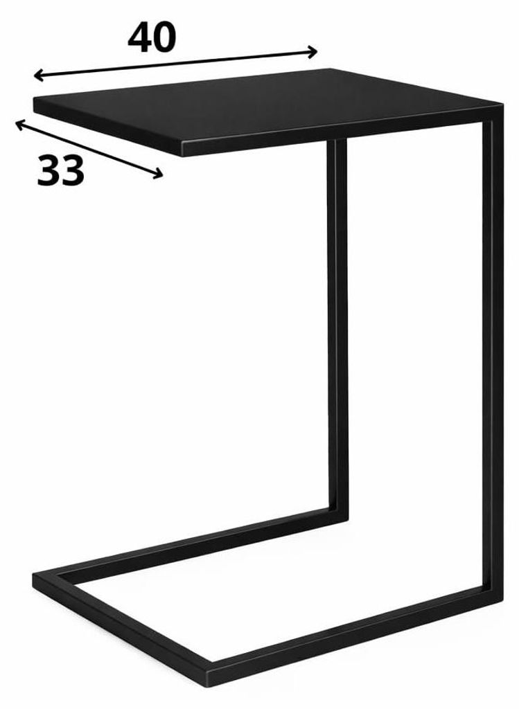 Anwicar Beistelltisch Sofatisch Laptoptisch C-Form Schwarz