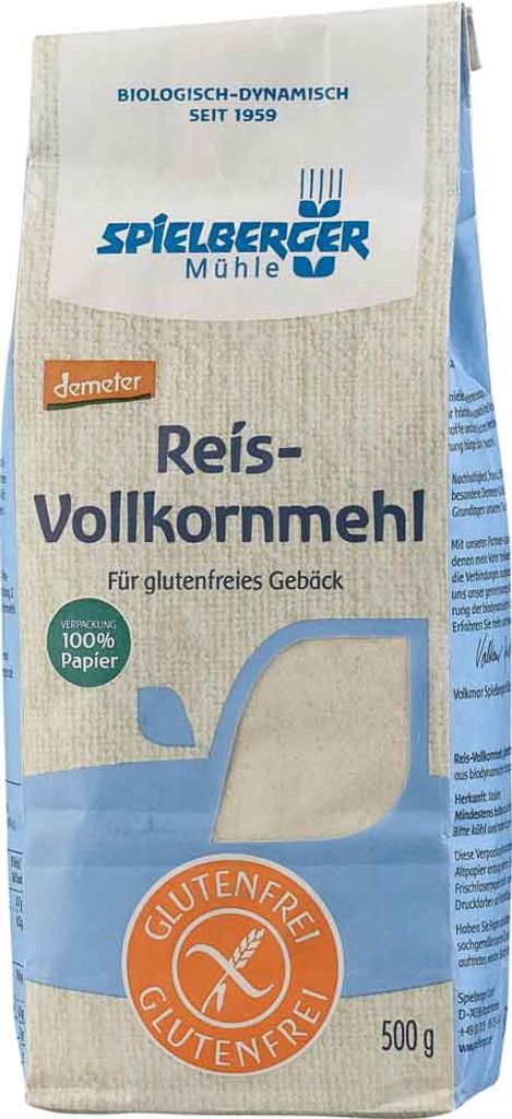 Spielberger Mühle Reis-Vollkornmehl demeter 500g Produktbild 